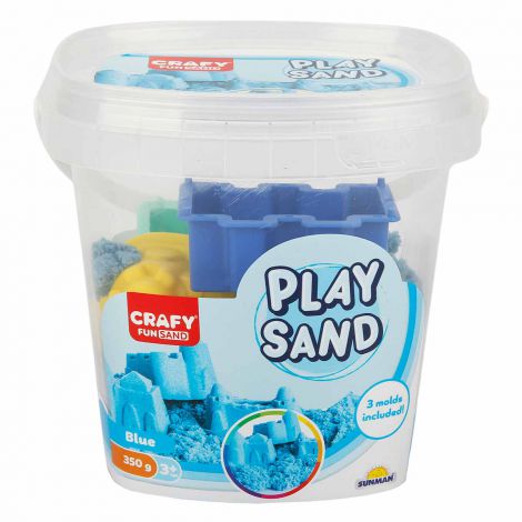 Nisip senzorial modelabil Fun Sand 350 gr Albastru si 3 unelte de modelat CRAFY CFS01000453 - imagine 7